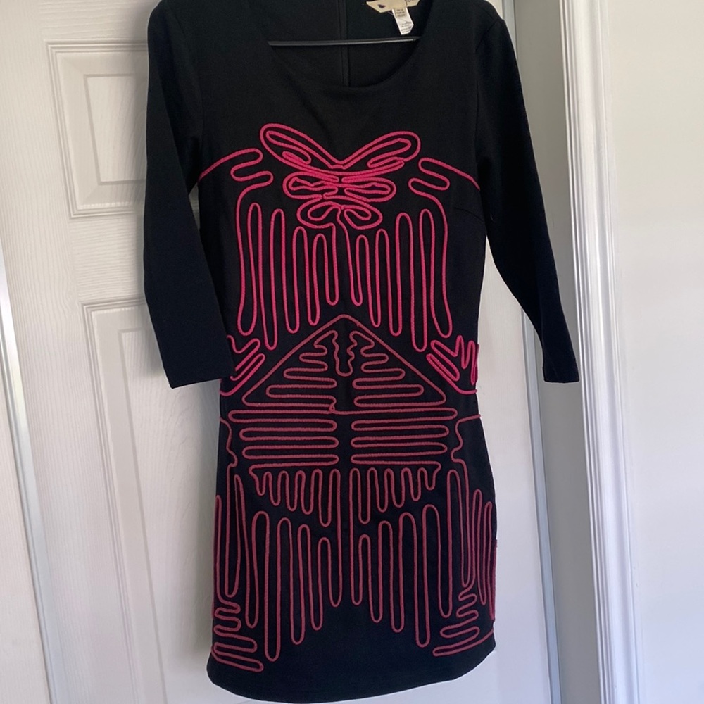 Black dress with pink lines!